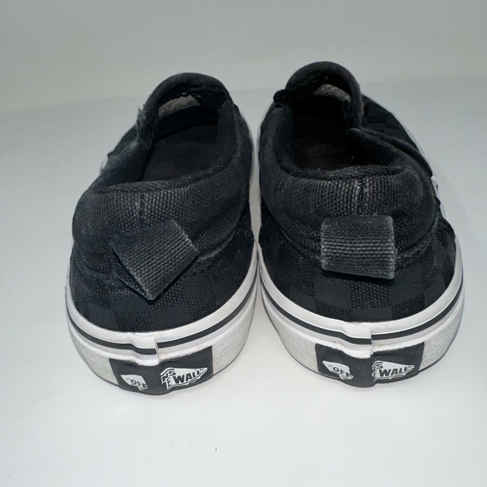 Vans Classic Black Checkerboard Slip Ons Kids Size 1 - Picture 13 of 16
